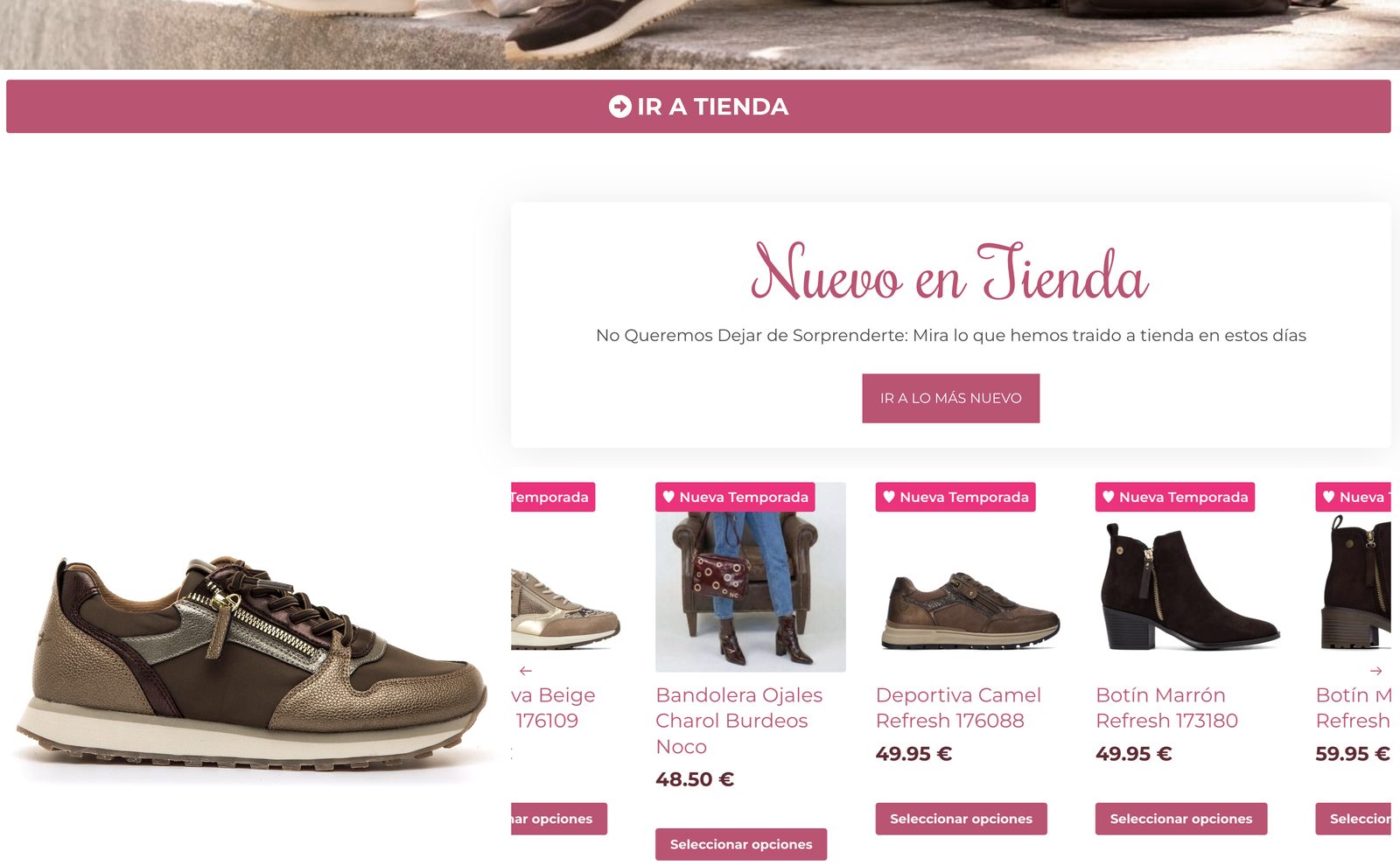 Tienda online de calzado y bolsos en WooCommerce diseñada por La Mona Espacial