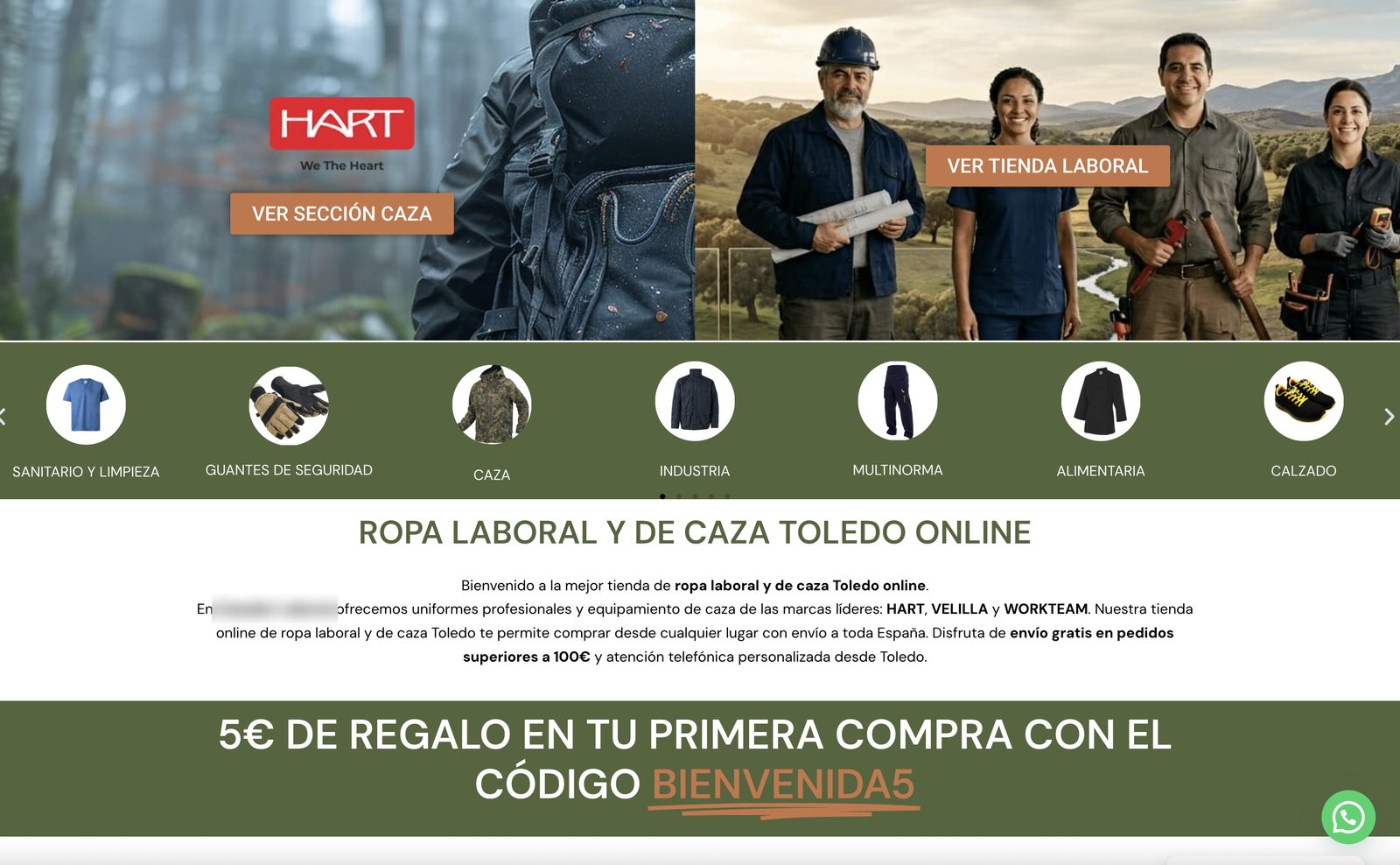 Tienda online de ropa laboral en WooCommerce diseñada por La Mona Espacial